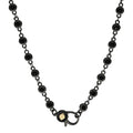 18" Black CZ Bezel Charm Bar Chain