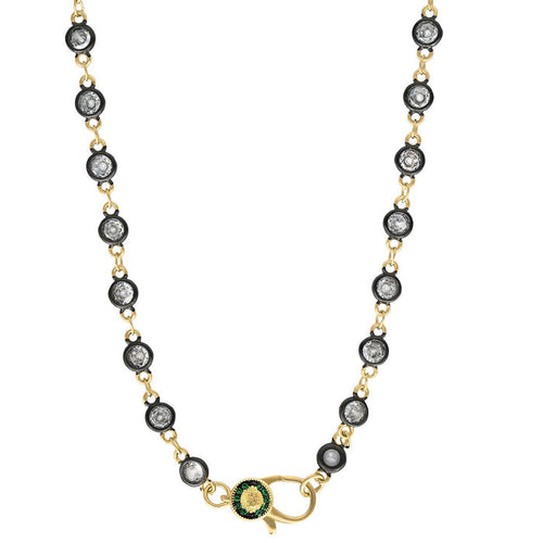 18" Clear CZ Bezel Charm Bar Chain