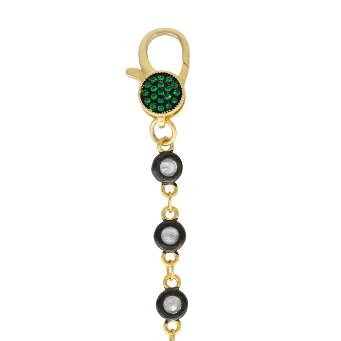 18" Clear CZ Bezel Charm Bar Chain
