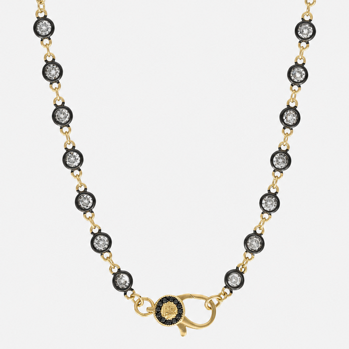 18" Clear CZ Bezel Charm Bar Chain