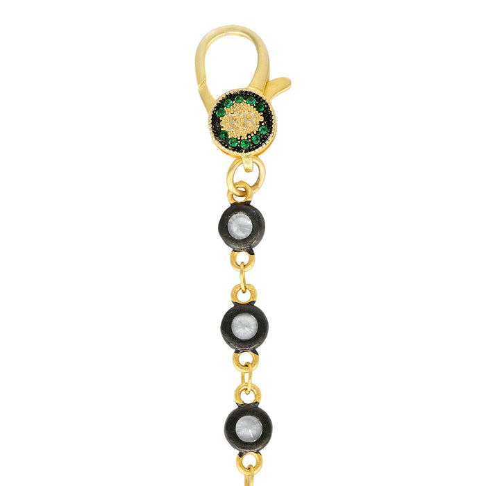 7" Clear CZ Bezel Charm Bar Bracelet