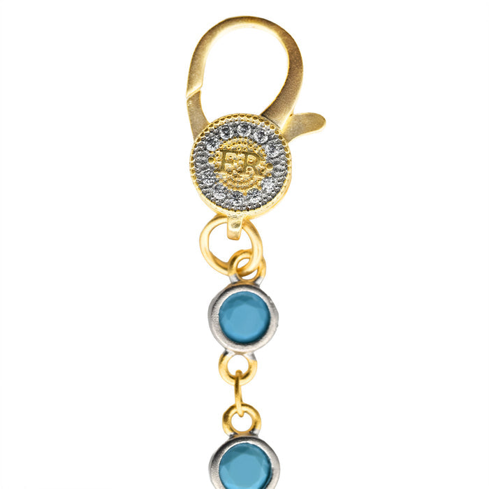 7" Turquoise Bezel Charm Bar Bracelet