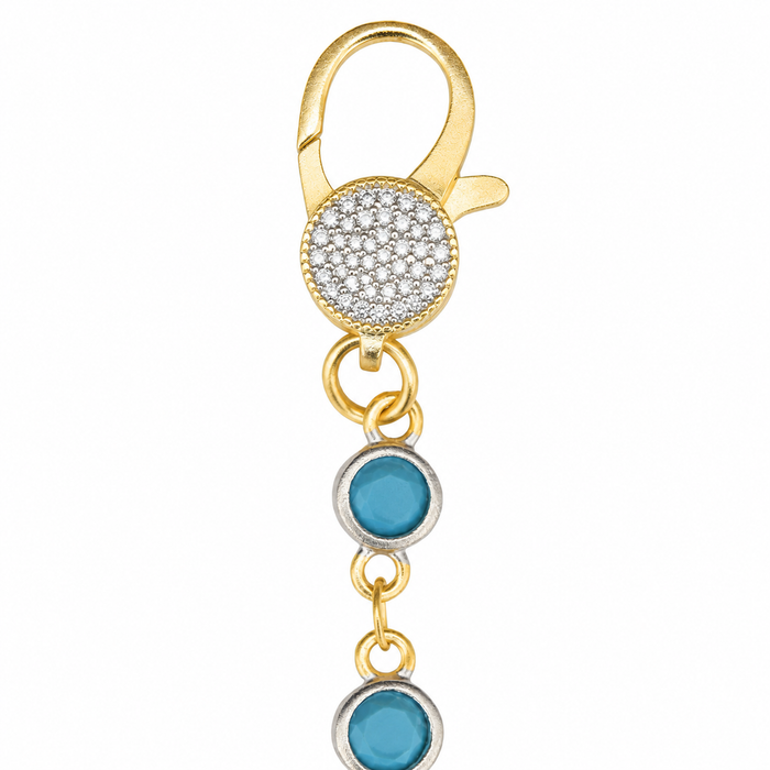 7" Turquoise Bezel Charm Bar Bracelet