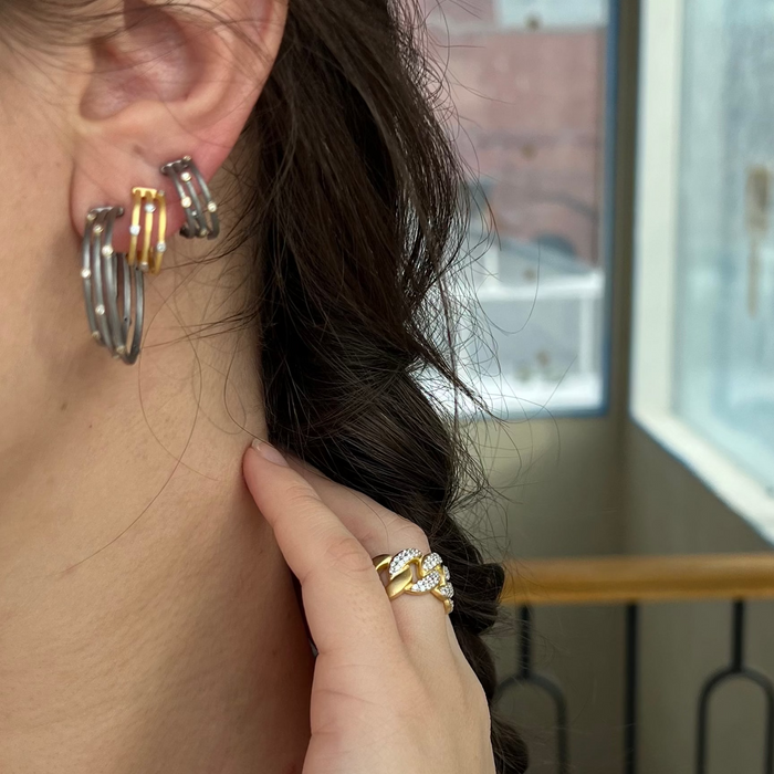 Signature Cityscape Wire Mini Hoop Earrings