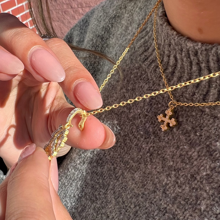 Midnight Pavé Roped Pendant Necklace