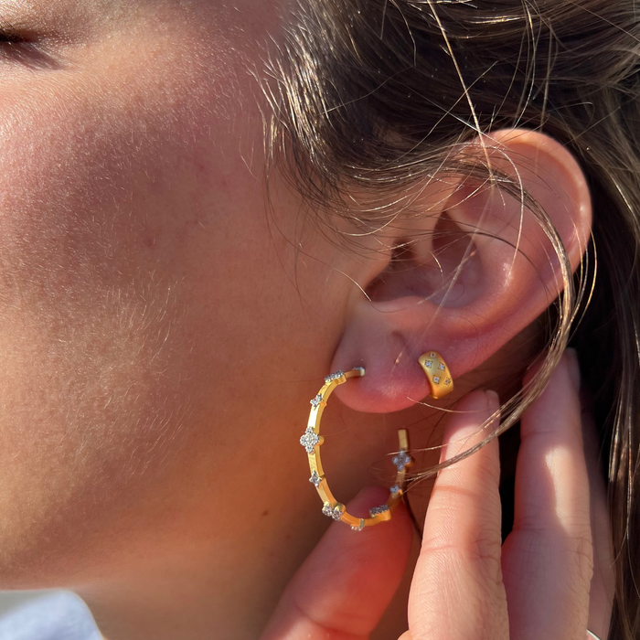 Celestial Pavé Huggie Hoop