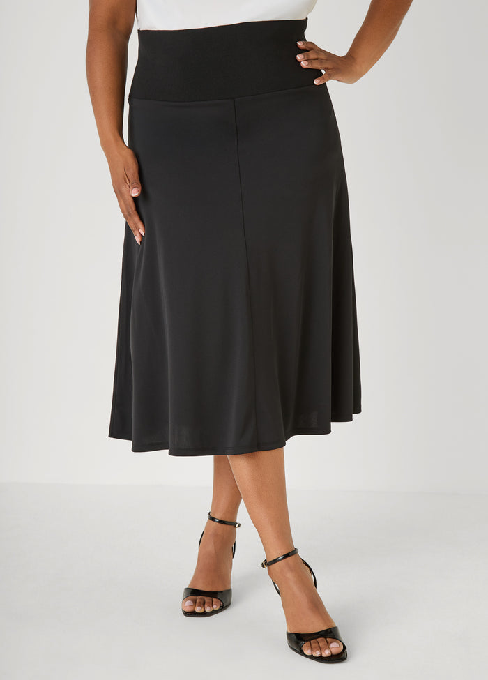 A Line Midi Knit Skirt