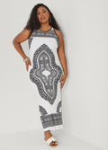 Abstract Print Maxi Dress