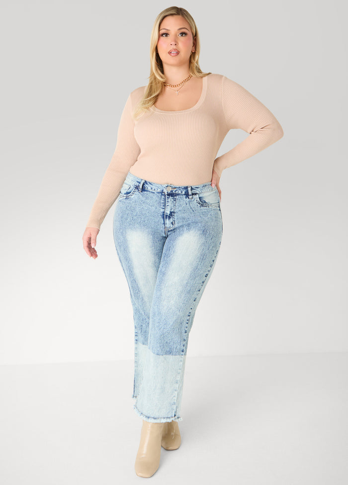 Acid Wash Bootcut Jeans