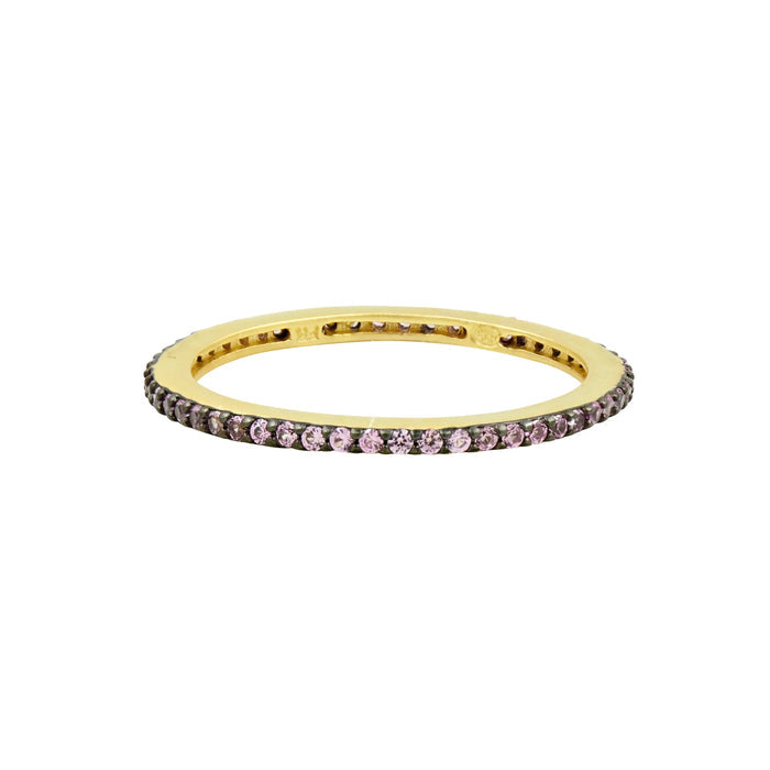 Gold & Black - Pink Cubic Zirconia / 5