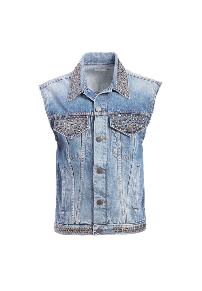 AMAZING STUDDED OVERSIZED VEST - NICE TRY