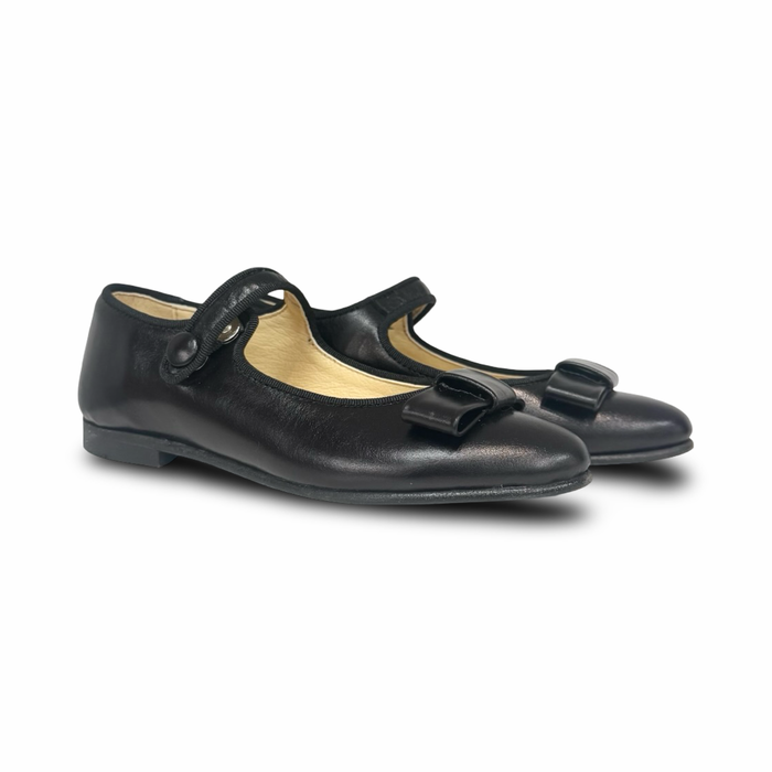 Andanines Black Bow Pointed Mary Jane