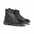 Andanines Black Patent Cap Zipper Bootie