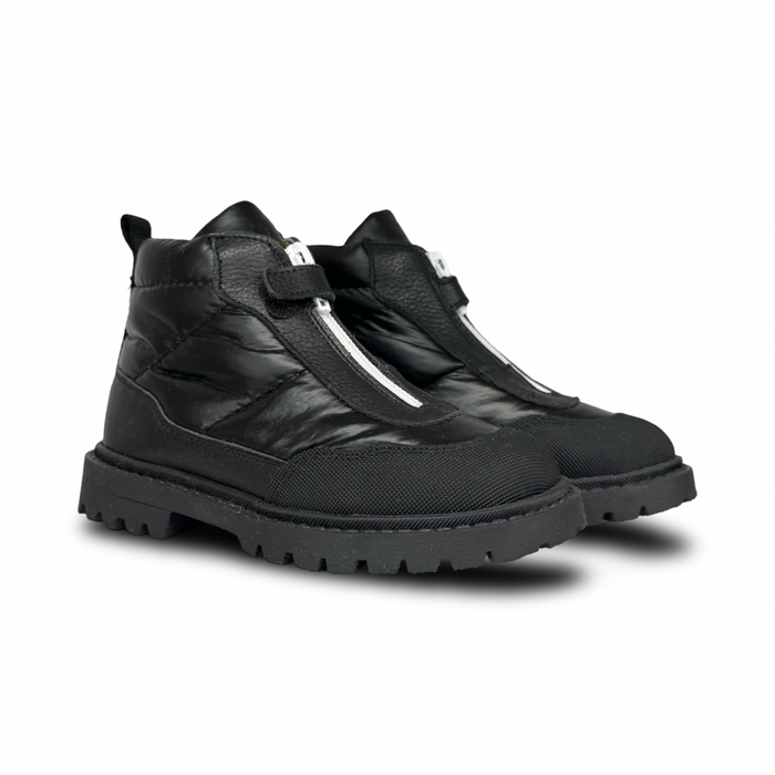 Andanines Black Quilt Zipper Bootie