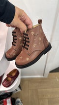 Andanines Brown Floral Bootie