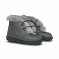 Andanines Gray Fur Bear Baby Bootie