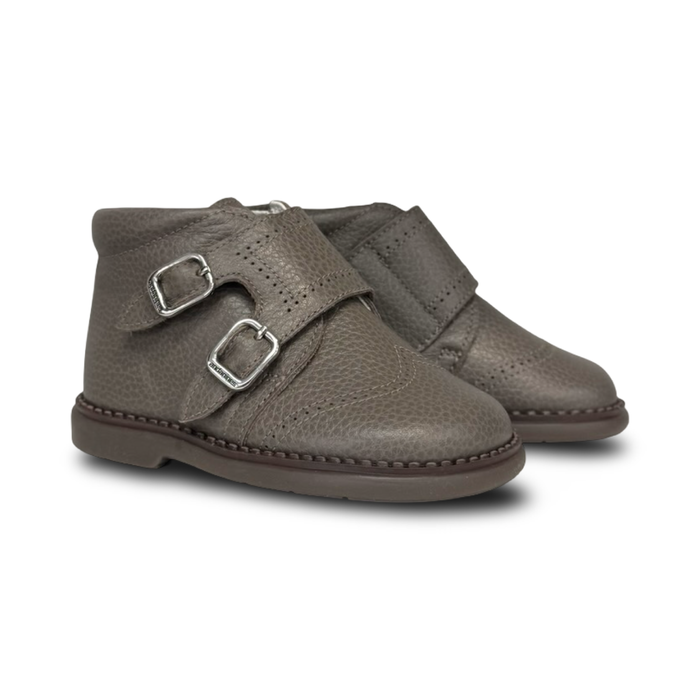 Andanines Pebbled Gray Monk Bootie