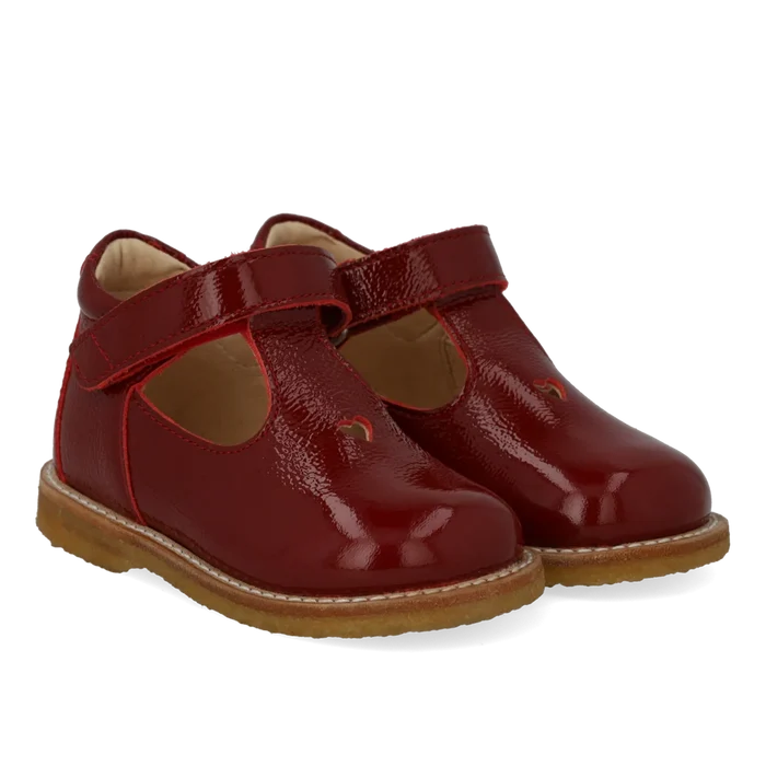 Angulus Cranberry Patent Baby T Strap