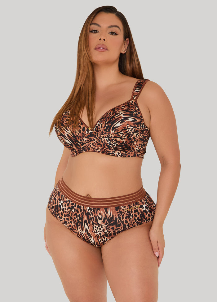 Animal Print Sheer Waist Briefs