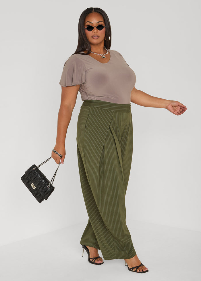 Asymmetric Neck Ruched Tee