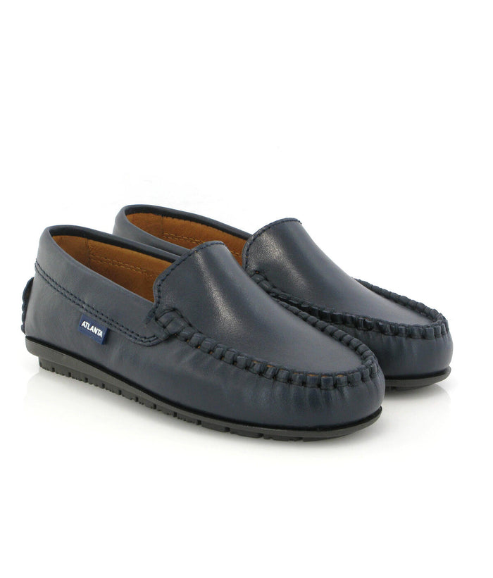 Atlanta Blue Navy Plain Vamp Loafer