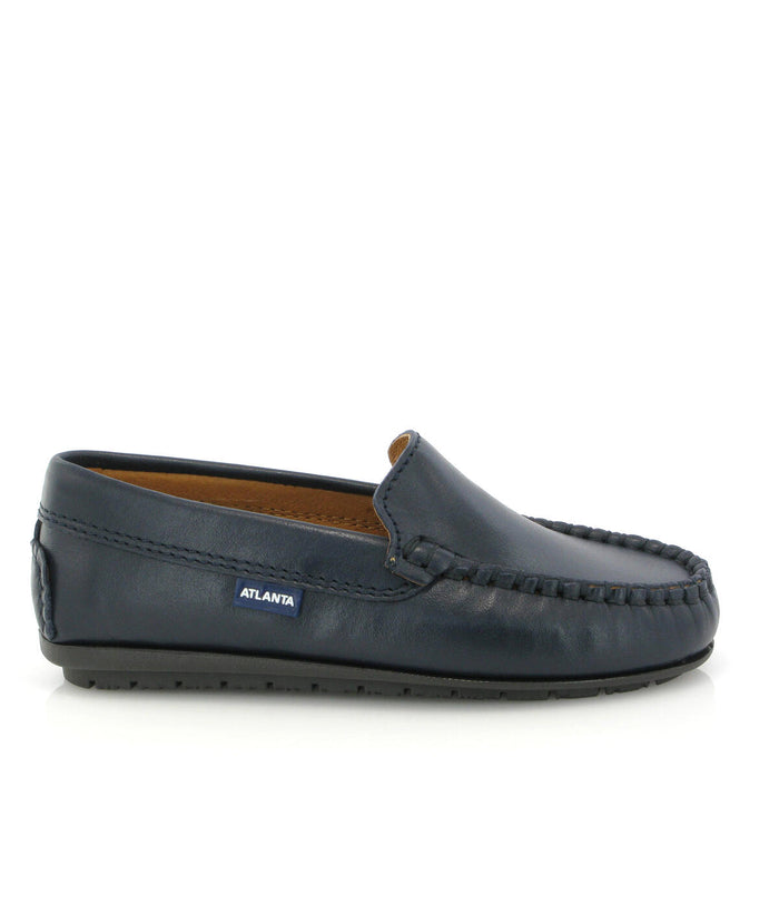 Atlanta Blue Navy Plain Vamp Loafer