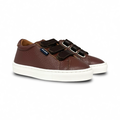 Atlanta Brown Pebbled Three Velcro Sneaker