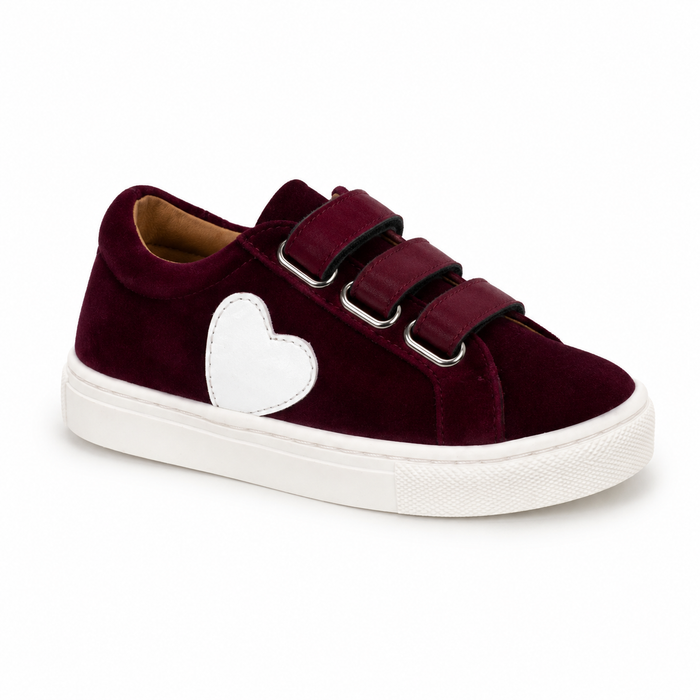 Atlanta Burgundy Velvet Heart Sneaker