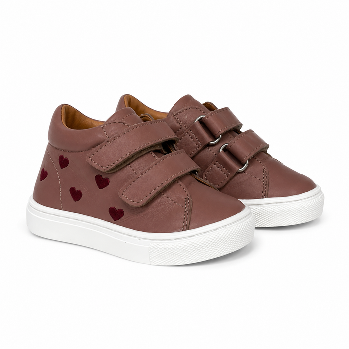 Atlanta Rose Burgundy Heart Baby Sneaker