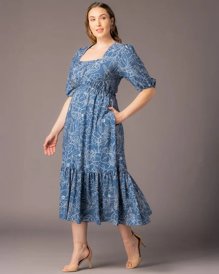 Bailey Floral Square Neck Midaxi Dress