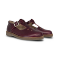 Beberlis Burgundy Old School T-Strap