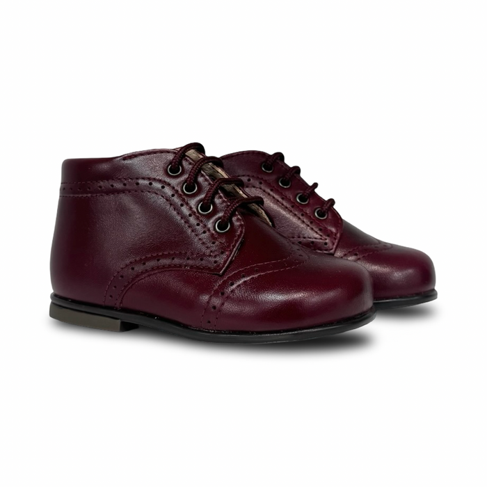 Beberlis Burgundy Wingtip Baby Bootie