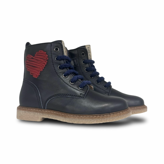 Beberlis Navy Red Heart Bootie