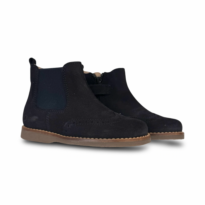 Beberlis Navy Suede Wingtip Bootie