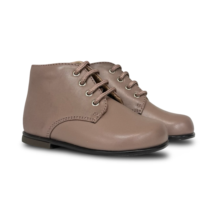 Beberlis Old Pink Leather Lace-up Baby Bootie
