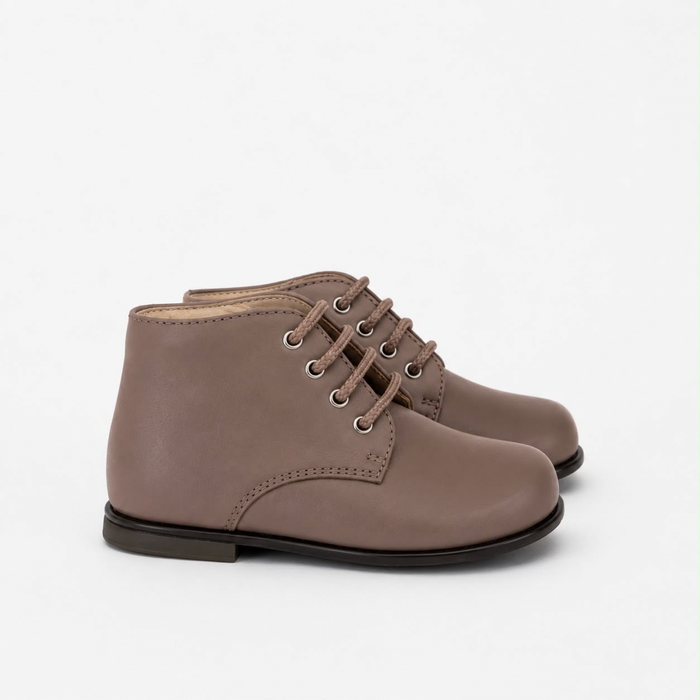 Beberlis Old Pink Leather Lace-up Baby Bootie