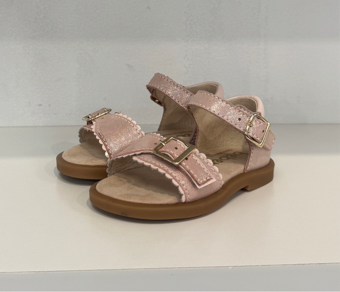 Beberlis Pink Pearlescent Glitter Open Sandal