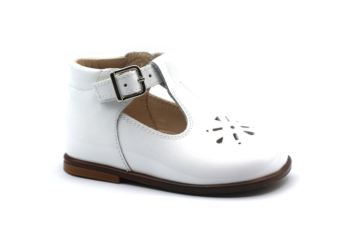 Beberlis White Patent Alexis Baby T-Bar