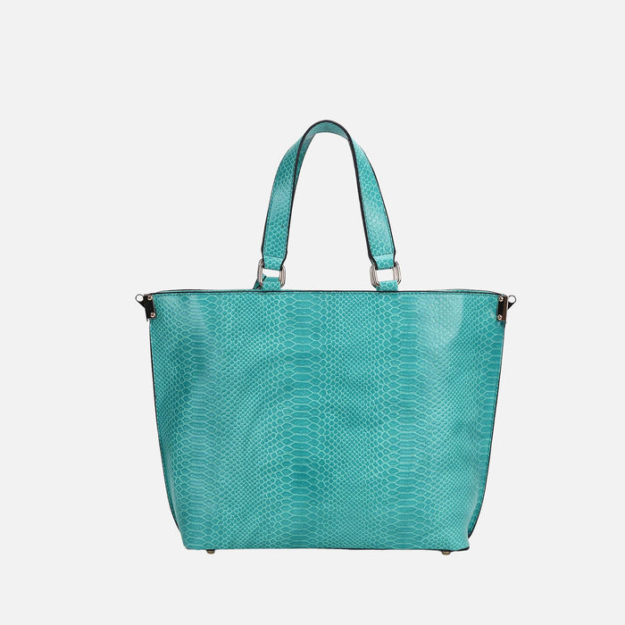 Beryl Embossed Tote Bag And Wristlet Set