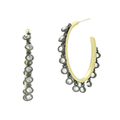 Bezel Fringe Hoop Earring - FREIDA ROTHMAN