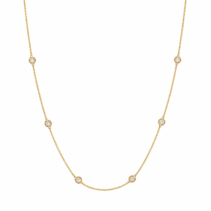 Bezel Set Station Necklace