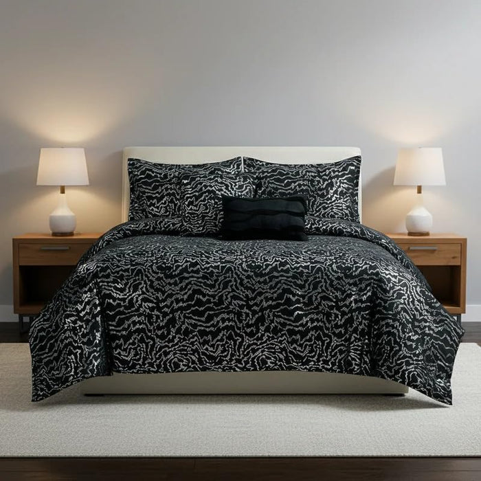 Botanical Wave Effect 5 Piece Comforter Set