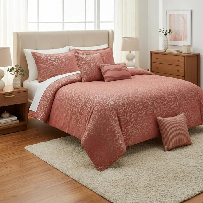 Botanical Wave Effect 5 Piece Comforter Set