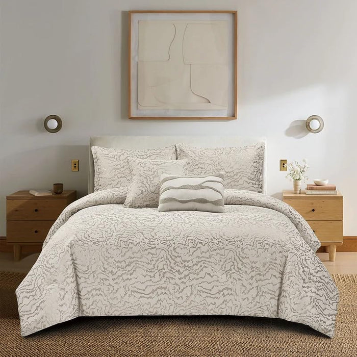 Botanical Wave Effect 5 Piece Comforter Set