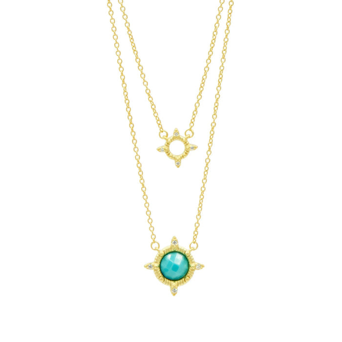 Amazonian Allure Turquoise Double Drop Necklace - FREIDA ROTHMAN