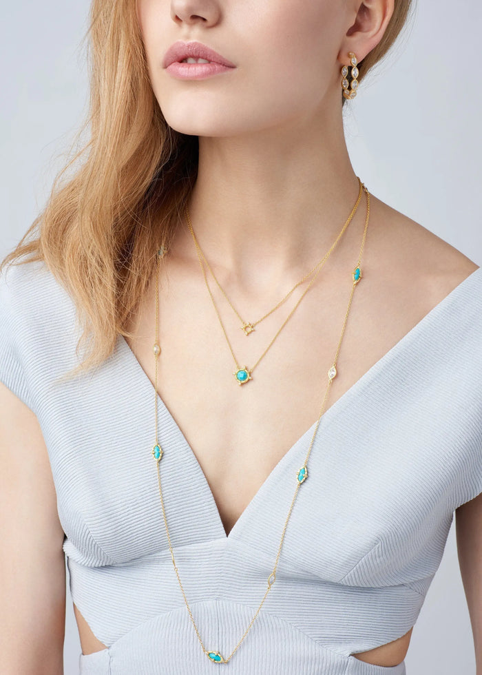 Amazonian Allure Turquoise Double Drop Necklace - FREIDA ROTHMAN