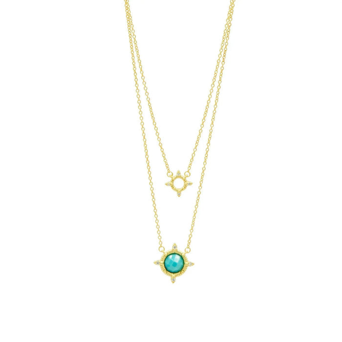 Amazonian Allure Turquoise Double Drop Necklace - FREIDA ROTHMAN