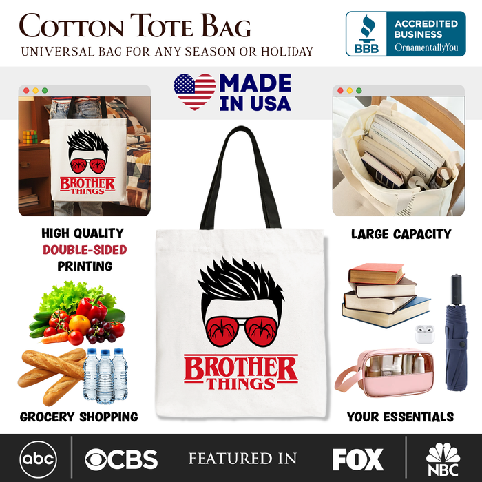 Brother Things Canvas Tote Bag