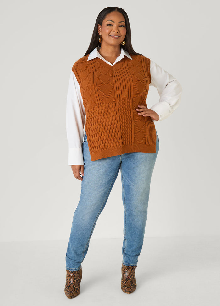 Cable Knit Sweater Vest