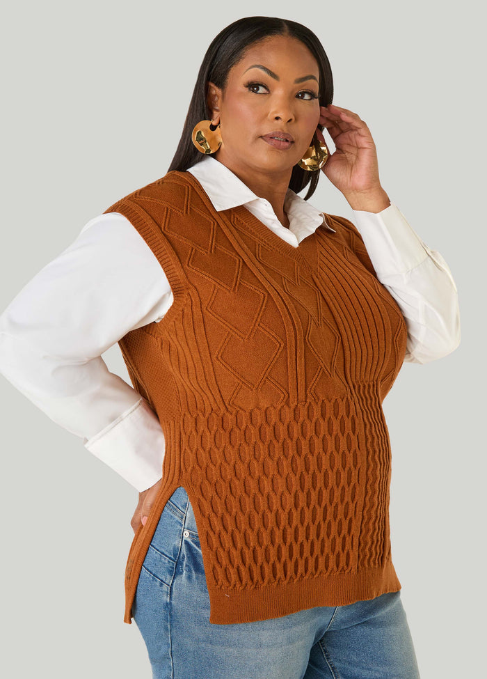 Cable Knit Sweater Vest